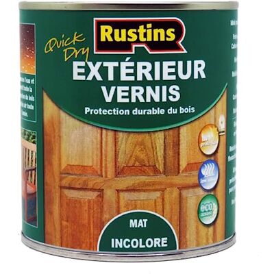 Rustins vernis bois extérieur mat uv protection séchage rapide Incolore 15m²/L 500ml (EAVM500FR) - Publicité Rustins vernis bois extérieur mat uv protection séchage rapide Incolore 15m²/L 500ml (EAVM500FR) - Publicité