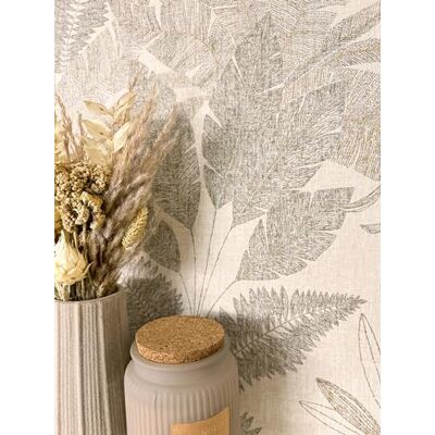 Newroom Papier Peint Intissé Beige Feuilles de Palmier Jungle Salon aspect lin mat, feuillage grisé aux contours fins, papier peint floral, décoration murale nature, chambre et entrée - Publicité Newroom Papier Peint Intissé Beige Feuilles de Palmier Jungle Salon aspect lin mat, feuillage grisé aux contours fins, papier peint floral, décoration murale nature, chambre et entrée - Publicité