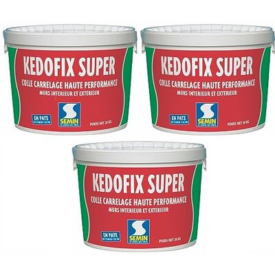 Semin KEDOFIX SUPER Colle Carrelage Murale- 3 X 20 kg – Prête à l’Emploi Sans Ciment – Intérieur & Extérieur Protégé – Haute Résistance à l’Eau – Spécial Pièces Humides –Faïence, Pierre, Pâte de Verre - Publicité Semin KEDOFIX SUPER Colle Carrelage Murale- 3 X 20 kg – Prête à l’Emploi Sans Ciment – Intérieur & Extérieur Protégé – Haute Résistance à l’Eau – Spécial Pièces Humides –Faïence, Pierre, Pâte de Verre - Publicité
