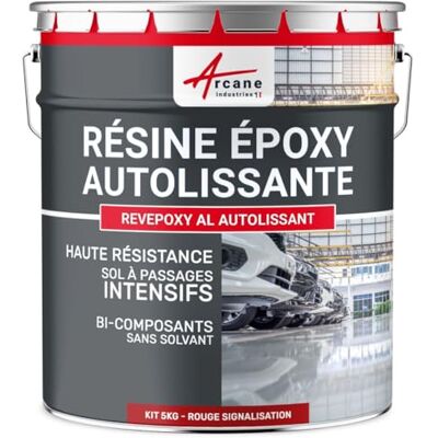 ARCANE INDUSTRIES Résine Époxy Sol Autolissante Carrelage et Béton 5 kg Rouge signalisation Autolissante pour Sols Carrelage et Béton à Passage Intensif, Haute Résistance Chimique et Mécanique - Publicité ARCANE INDUSTRIES Résine Époxy Sol Autolissante Carrelage et Béton 5 kg Rouge signalisation Autolissante pour Sols Carrelage et Béton à Passage Intensif, Haute Résistance Chimique et Mécanique - Publicité