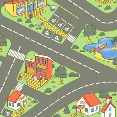 Decoweb Sol Vinyle Circuit Voiture pour Enfants City Rouleau de 3.00m x 3.00m - Publicité Decoweb Sol Vinyle Circuit Voiture pour Enfants City Rouleau de 3.00m x 3.00m - Publicité