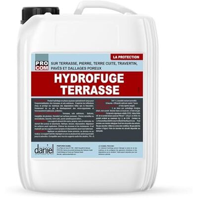 PRO COM Hydrofuge terrasse incolore, imperméabilisation travertin, pierre naturelle, terre cuite, béton, dalles, pavés PROCOM 5 litres - Publicité PRO COM Hydrofuge terrasse incolore, imperméabilisation travertin, pierre naturelle, terre cuite, béton, dalles, pavés PROCOM 5 litres - Publicité