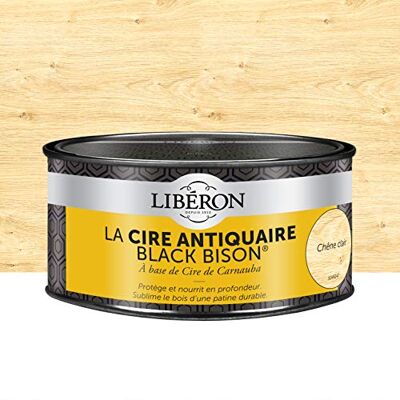 Libéron Cire Antiquaire Black Bison en Pâte, Chêne Clair, 500cc A base de cire de Carnauba, Protège et nourrit en profondeur, Sublime le bois d'une patine durable - Publicité Libéron Cire Antiquaire Black Bison en Pâte, Chêne Clair, 500cc A base de cire de Carnauba, Protège et nourrit en profondeur, Sublime le bois d'une patine durable - Publicité