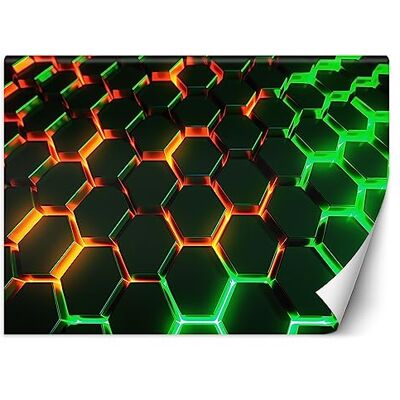 Feeby Papier Peint Intissé Néon Effet 3D 250x175 cm vert XXL Moderne Décoration Murale Tableaux Muraux Tapisserie Salon Chambre à coucher Formes Géométriques - Publicité Feeby Papier Peint Intissé Néon Effet 3D 250x175 cm vert XXL Moderne Décoration Murale Tableaux Muraux Tapisserie Salon Chambre à coucher Formes Géométriques - Publicité