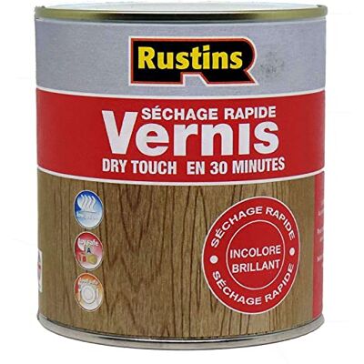 Rustins Vernis brillant intérieur à séchage rapide Clair 15m²/L 500ml AVGC500FR - Publicité Rustins Vernis brillant intérieur à séchage rapide Clair 15m²/L 500ml AVGC500FR - Publicité