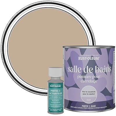 Rust-Oleum Peinture Brune Résistante à l'eau pour Carrelage de Salle de Bain, Finition Mate Caramel Salé 750ml - Publicité Rust-Oleum Peinture Brune Résistante à l'eau pour Carrelage de Salle de Bain, Finition Mate Caramel Salé 750ml - Publicité