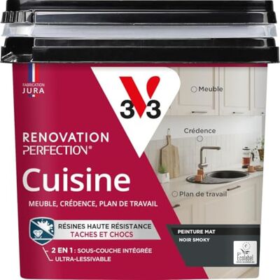 Peinture Rénovation Cuisine V33 Noir Smoky - Publicité Peinture Rénovation Cuisine V33 Noir Smoky - Publicité