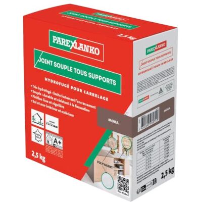 Parexlanko Joint Souple tous Supports Moka Joints de Carrelage de 2 à 15 mm Soumis à de Fortes Sollicitations Neuf et Rénovation Sol et Mur Intérieur et Extérieur 2,5 kg - Publicité Parexlanko Joint Souple tous Supports Moka Joints de Carrelage de 2 à 15 mm Soumis à de Fortes Sollicitations Neuf et Rénovation Sol et Mur Intérieur et Extérieur 2,5 kg - Publicité
