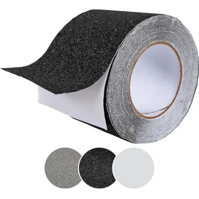ANRO Bande adhésive antidérapante autocollante pour marches d'escaliers En PVC Pour l'intérieur et l'extérieur Noir 10 cm x 10 m - Publicité ANRO Bande adhésive antidérapante autocollante pour marches d'escaliers En PVC Pour l'intérieur et l'extérieur Noir 10 cm x 10 m - Publicité