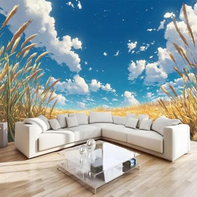 DILANI Papier Peint Panoramique Intissé Photo Mural Ciel De Champ De Blé 200x140 cm 3D Motif Muraux Geant Mat Poster Paysage Décoration murale Art non tissé décoration chambre TV mur salon - Publicité DILANI Papier Peint Panoramique Intissé Photo Mural Ciel De Champ De Blé 200x140 cm 3D Motif Muraux Geant Mat Poster Paysage Décoration murale Art non tissé décoration chambre TV mur salon - Publicité