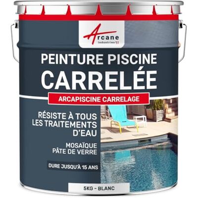 ARCANE INDUSTRIES Peinture piscine carrelage et mosaïque Polyuréthane aliphatique 5 kg (jusqu'à 15m² pour 2 couches) Blanc - Publicité ARCANE INDUSTRIES Peinture piscine carrelage et mosaïque Polyuréthane aliphatique 5 kg (jusqu'à 15m² pour 2 couches) Blanc - Publicité