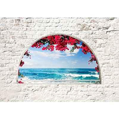 ART Papier Peint panoramique plage de fenêtre et de la mer 352 x 250 cm Toison Mur XXL Moderne Décoration Murale Salon Chambre á Coucherr Bureau Salle blanc bleu 9074011b - Publicité ART Papier Peint panoramique plage de fenêtre et de la mer 352 x 250 cm Toison Mur XXL Moderne Décoration Murale Salon Chambre á Coucherr Bureau Salle blanc bleu 9074011b - Publicité