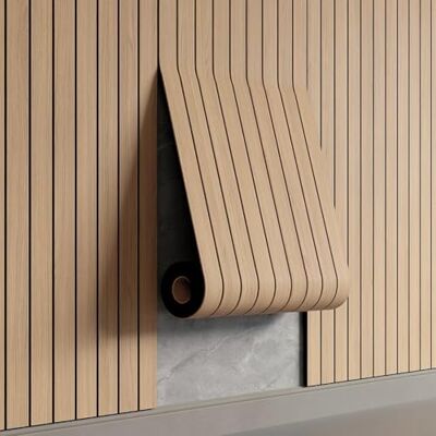 AMIGO Panneaux en placage bois autocollants, 1,2 m² 1 pièce 300 x 40 x 0.3 cm Panneaux muraux 3D aspect bois,Salon, bureau,Chêne clair - Publicité AMIGO Panneaux en placage bois autocollants, 1,2 m² 1 pièce 300 x 40 x 0.3 cm Panneaux muraux 3D aspect bois,Salon, bureau,Chêne clair - Publicité