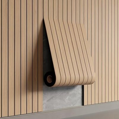 AMIGO Panneaux en placage bois autocollants, 1,2 m² 1 pièce 600 x 40 x 0.3 cm Panneaux muraux 3D aspect bois,Salon, bureau,Chêne clair - Publicité AMIGO Panneaux en placage bois autocollants, 1,2 m² 1 pièce 600 x 40 x 0.3 cm Panneaux muraux 3D aspect bois,Salon, bureau,Chêne clair - Publicité