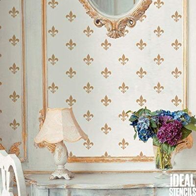 Ideal Stencils FLEUR DE LYS répéter Papier peint pochoir mural DE MAISON Décoration Art & artisanat pochoir peinture murs Fabrics & Meuble 190 Mylar réutilisable - Publicité Ideal Stencils FLEUR DE LYS répéter Papier peint pochoir mural DE MAISON Décoration Art & artisanat pochoir peinture murs Fabrics & Meuble 190 Mylar réutilisable - Publicité