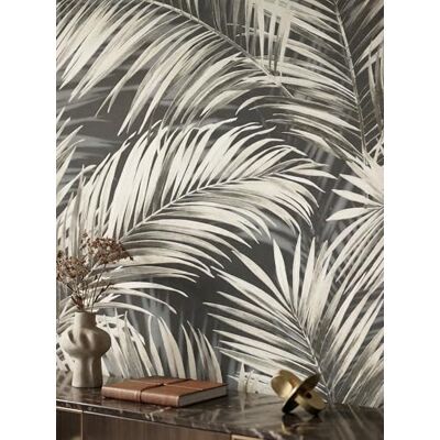 Newroom papier peint intissé noir feuilles de palmier chambre moderne Brillance contrastée, anthracite aux contours crème, sans raccord, motif floral, décoration murale, salon - Publicité Newroom papier peint intissé noir feuilles de palmier chambre moderne Brillance contrastée, anthracite aux contours crème, sans raccord, motif floral, décoration murale, salon - Publicité