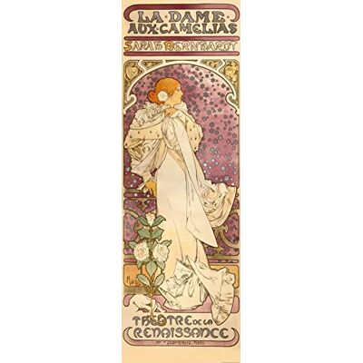1art1 Alphonse Mucha Sticker Mural Sarah Bernhardt, La Dame Aux Camélias, 1896, 1 Partie Poster Papier Peint Autocollant 240x75 cm - Publicité 1art1 Alphonse Mucha Sticker Mural Sarah Bernhardt, La Dame Aux Camélias, 1896, 1 Partie Poster Papier Peint Autocollant 240x75 cm - Publicité