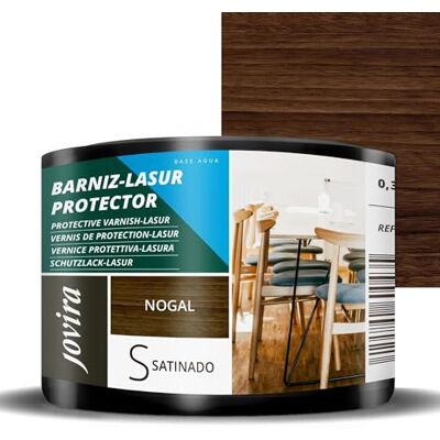 Jovira Pinturas - Lasur Protector al Agua Nogal - 0.375 L - Satiné - Vernis bois - Publicité Jovira Pinturas - Lasur Protector al Agua Nogal - 0.375 L - Satiné - Vernis bois - Publicité