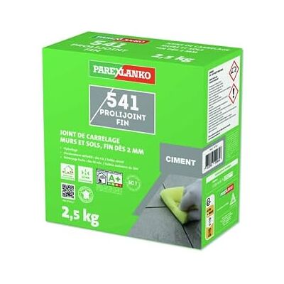 Parexlanko Joint carrelage 541 Prolijoint Fin Gris Ciment 2,5 kg L541CIMENT2.5 - Publicité Parexlanko Joint carrelage 541 Prolijoint Fin Gris Ciment 2,5 kg L541CIMENT2.5 - Publicité