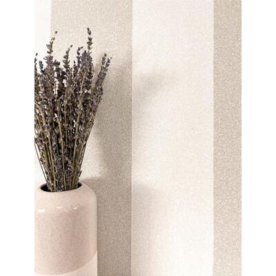 Newroom Papier Peint Intissé Rayures Beige Salon Maison Campagne - Publicité Newroom Papier Peint Intissé Rayures Beige Salon Maison Campagne - Publicité