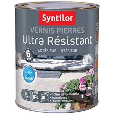Syntilor Vernis Pierres Ultra Résistant 6 Ans Incolore Mat 1L - Publicité Syntilor Vernis Pierres Ultra Résistant 6 Ans Incolore Mat 1L - Publicité