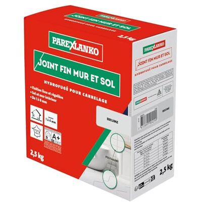 Parexlanko Joint Souple tous Supports Brume Joints de Carrelage de 2 à 15 mm Soumis à de Fortes Sollicitations Neuf et Rénovation Sol et Mur Intérieur et Extérieur 2,5 kg - Publicité Parexlanko Joint Souple tous Supports Brume Joints de Carrelage de 2 à 15 mm Soumis à de Fortes Sollicitations Neuf et Rénovation Sol et Mur Intérieur et Extérieur 2,5 kg - Publicité