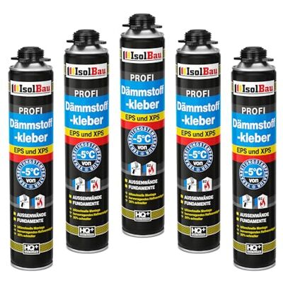 Isolbau B2 Colle isolante – 5 x 750 ml de colle périmétrique pour panneaux EPS et XPS – Mousse adhésive en polyuréthane 1K pour fixation et isolation - Publicité Isolbau B2 Colle isolante – 5 x 750 ml de colle périmétrique pour panneaux EPS et XPS – Mousse adhésive en polyuréthane 1K pour fixation et isolation - Publicité