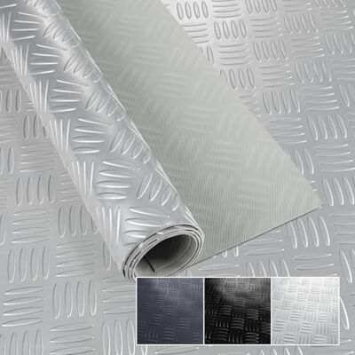 ANRO Revêtement de sol en PVC au mètre 1,5 mm Tapis antidérapant à picots Inodore Tapis en tôle ondulée à carreaux Antidérapant Argenté 180 x 100 cm - Publicité ANRO Revêtement de sol en PVC au mètre 1,5 mm Tapis antidérapant à picots Inodore Tapis en tôle ondulée à carreaux Antidérapant Argenté 180 x 100 cm - Publicité