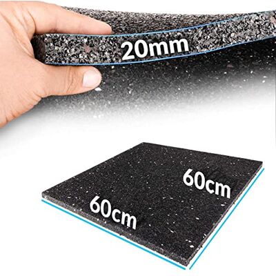 ANRO Tapis de protection de bâtiment, anti-vibration, anti-chute, en caoutchouc, noir, tapis de terrasse, 60 x 60 x 2 cm - Publicité ANRO Tapis de protection de bâtiment, anti-vibration, anti-chute, en caoutchouc, noir, tapis de terrasse, 60 x 60 x 2 cm - Publicité