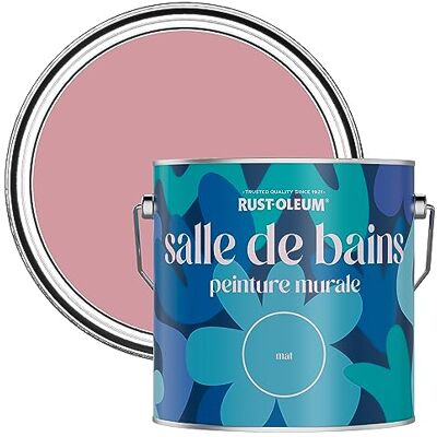 Rust-Oleum Peinture Rose Résistante à l'eau pour Murs de Salle de Bains, Finition Mate Rose Antique 2.5L - Publicité Rust-Oleum Peinture Rose Résistante à l'eau pour Murs de Salle de Bains, Finition Mate Rose Antique 2.5L - Publicité
