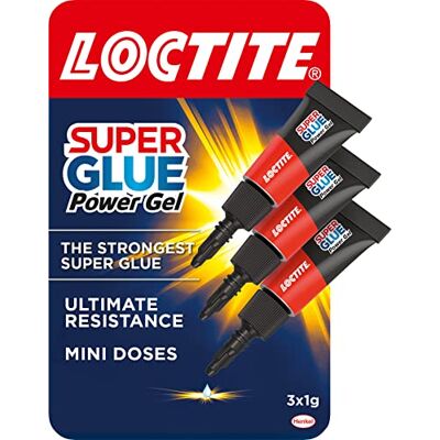 Loctite 1885734 3 g Super Glue Mini Trio, gel puissant flexible, transparent. Publicité Loctite 1885734 3 g Super Glue Mini Trio, gel puissant flexible, transparent. Publicité