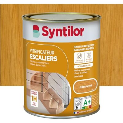 Syntilor Vitrificateur Escaliers Chêne Satiné 0,75L - Publicité Syntilor Vitrificateur Escaliers Chêne Satiné 0,75L - Publicité