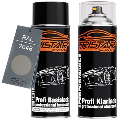 TRISTARcolor RAL 7048 Perlmausgrau Perl bombe de peinture + vernis mat satiné Kit peinture de base + vernis, bombes aérosols 400 ml, à séchage rapide - Publicité TRISTARcolor RAL 7048 Perlmausgrau Perl bombe de peinture + vernis mat satiné Kit peinture de base + vernis, bombes aérosols 400 ml, à séchage rapide - Publicité
