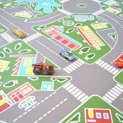 Decoweb Sol Plastique pour Les Enfants Les Rues de la Ville Verte Rouleau de 3.00m x 2m - Publicité Decoweb Sol Plastique pour Les Enfants Les Rues de la Ville Verte Rouleau de 3.00m x 2m - Publicité