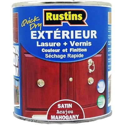 Rustins teinture pour bois extérieur et intérieur acajou satiné à séchage rapide avec finition vernis 2,5 L 37,5 m² - Publicité Rustins teinture pour bois extérieur et intérieur acajou satiné à séchage rapide avec finition vernis 2,5 L 37,5 m² - Publicité