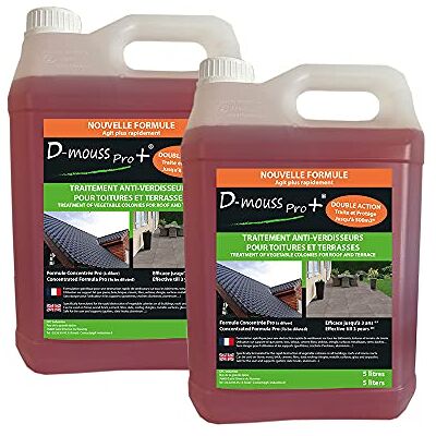 C&D D-MOUSS PRO Démoussant Concentré Bidon 2x5L jusqu'à 1 000 m², Anti-Verdissure et Anti-Dépots Verts, Usage Multi Support (Toiture, Terasse, Façade, Pavé) - Publicité C&D D-MOUSS PRO Démoussant Concentré Bidon 2x5L jusqu'à 1 000 m², Anti-Verdissure et Anti-Dépots Verts, Usage Multi Support (Toiture, Terasse, Façade, Pavé) - Publicité