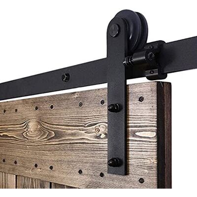 CCJH 6FT/182cm Sliding Barn Wood Door Hardware Closet Track Kit Single door -Portes coulissantes Matériel Trousse Unique patin à roulettes - Publicité CCJH 6FT/182cm Sliding Barn Wood Door Hardware Closet Track Kit Single door -Portes coulissantes Matériel Trousse Unique patin à roulettes - Publicité