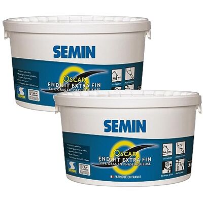 Semin OSCAR Enduit de Finition Extra Fin en Pâte – 2 X 5 kg – Prêt à l'Emploi – Intérieur & Extérieur – Lissage Ultra Fin Murs et Plafonds – Idéal Pièces Humides – Peinture & Papier Peint - Publicité Semin OSCAR Enduit de Finition Extra Fin en Pâte – 2 X 5 kg – Prêt à l'Emploi – Intérieur & Extérieur – Lissage Ultra Fin Murs et Plafonds – Idéal Pièces Humides – Peinture & Papier Peint - Publicité
