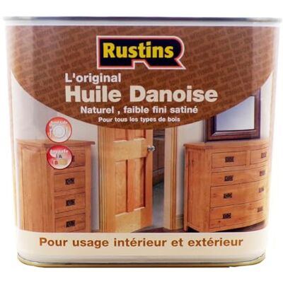 Rustins 2.5L Danish Oil L'huile danoise claire originale pour tous les types de bois extérieur et intérieur sécurité, nourriture et jouets 14 m²/L - Publicité Rustins 2.5L Danish Oil L'huile danoise claire originale pour tous les types de bois extérieur et intérieur sécurité, nourriture et jouets 14 m²/L - Publicité