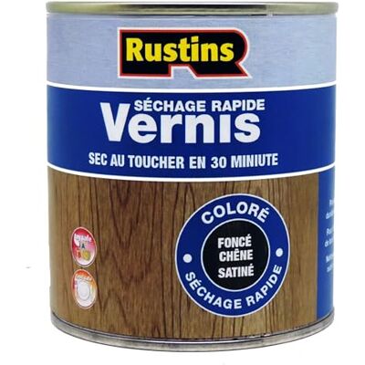 Rustins Vernis intérieur satiné chêne foncé à séchage rapide 500ml 15m²/L (VSDO500FR) - Publicité Rustins Vernis intérieur satiné chêne foncé à séchage rapide 500ml 15m²/L (VSDO500FR) - Publicité