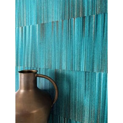 Newroom Papier Peint Intissé Bleu Motif Rayures Salle à Manger turquoise intense chatoyant brillant, aspect fil textile, esprit maritime, décoration murale, salon et chambre - Publicité Newroom Papier Peint Intissé Bleu Motif Rayures Salle à Manger turquoise intense chatoyant brillant, aspect fil textile, esprit maritime, décoration murale, salon et chambre - Publicité
