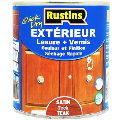 Rustins Lasure Satinée pour bois Extérieur et Intérieure Teck, Séchage Rapide Finition Vernis Teinté 500ml 7m² () - Publicité Rustins Lasure Satinée pour bois Extérieur et Intérieure Teck, Séchage Rapide Finition Vernis Teinté 500ml 7m² () - Publicité