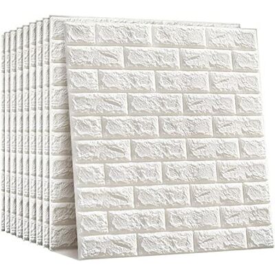 NHSUNRAY Papier Peint Brique 3D Papier Peint Adhesif Panneau Mural Adhésif Mousse PE Stickers Murale Décoradif Dalle Adhesive Murale pour Chambre Maison Cuisine (Blanc, 10 Pièce) - Publicité NHSUNRAY Papier Peint Brique 3D Papier Peint Adhesif Panneau Mural Adhésif Mousse PE Stickers Murale Décoradif Dalle Adhesive Murale pour Chambre Maison Cuisine (Blanc, 10 Pièce) - Publicité