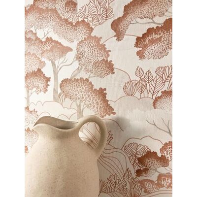 Newroom papier peint intissé marron arbres forêt terracotta salon aspect mat texturé tissé, feuillages et buissons, style bohème campagne, papier peint chambre, décoration murale - Publicité Newroom papier peint intissé marron arbres forêt terracotta salon aspect mat texturé tissé, feuillages et buissons, style bohème campagne, papier peint chambre, décoration murale - Publicité