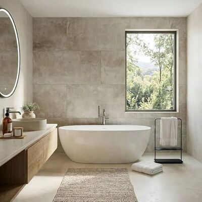 DECOON Lot de 4 Dalles Murales Douche effet pierre beige Panneaux muraux salle de bain en SPC 59,2x118,4 cm (2,8 m²) Étanche, sans joints, pose facile et rapide - Publicité DECOON Lot de 4 Dalles Murales Douche effet pierre beige Panneaux muraux salle de bain en SPC 59,2x118,4 cm (2,8 m²) Étanche, sans joints, pose facile et rapide - Publicité