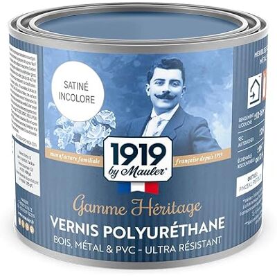 MAULER Vernis Polyuréthane Bois, Métal, PVC Satin Incolore 0,5L Lavable Résistance Extrême Technologie Haut Extrait Sec Résine Alkyde Uréthane Manufacture depuis 1919 - Publicité MAULER Vernis Polyuréthane Bois, Métal, PVC Satin Incolore 0,5L Lavable Résistance Extrême Technologie Haut Extrait Sec Résine Alkyde Uréthane Manufacture depuis 1919 - Publicité