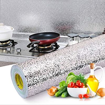 Livelynine Film Adhésif pour Cuisine Aluminium de 40CM*5M Imperméable Anti Huile Effet Orange Peel Crédence Adhésif pour Cuisine Revêtement Plan de Travail Adhesif Argenté Comptoir Dosseret - Publicité Livelynine Film Adhésif pour Cuisine Aluminium de 40CM*5M Imperméable Anti Huile Effet Orange Peel Crédence Adhésif pour Cuisine Revêtement Plan de Travail Adhesif Argenté Comptoir Dosseret - Publicité