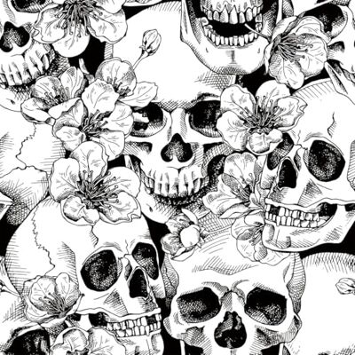 AMIGO Papier Peint Noir et Blanc Sugar Skull Style Gothique Vinyle Adhésif Pelable avec Motif Floral, pour Chambre à Coucher et murs d'Accentuation 44cm x 10m - Publicité AMIGO Papier Peint Noir et Blanc Sugar Skull Style Gothique Vinyle Adhésif Pelable avec Motif Floral, pour Chambre à Coucher et murs d'Accentuation 44cm x 10m - Publicité