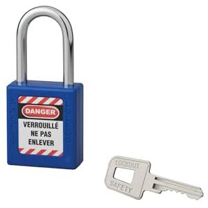 THIRARD Cadenas de Consignation 40mm Anse Acier Trempé 38mm Boîtier ABS Isolant Mécanisme à Goupilles Clé Prisonnière Incluse Compatible Série A Bleu - Publicité THIRARD Cadenas de Consignation 40mm Anse Acier Trempé 38mm Boîtier ABS Isolant Mécanisme à Goupilles Clé Prisonnière Incluse Compatible Série A Bleu - Publicité