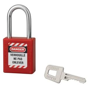 THIRARD Cadenas de Consignation 40mm Anse Acier Trempé 38mm Boîtier ABS Isolant Rouge Clé Prisonnière Compatible Série MV Étiquettes Fournies - Publicité THIRARD Cadenas de Consignation 40mm Anse Acier Trempé 38mm Boîtier ABS Isolant Rouge Clé Prisonnière Compatible Série MV Étiquettes Fournies - Publicité